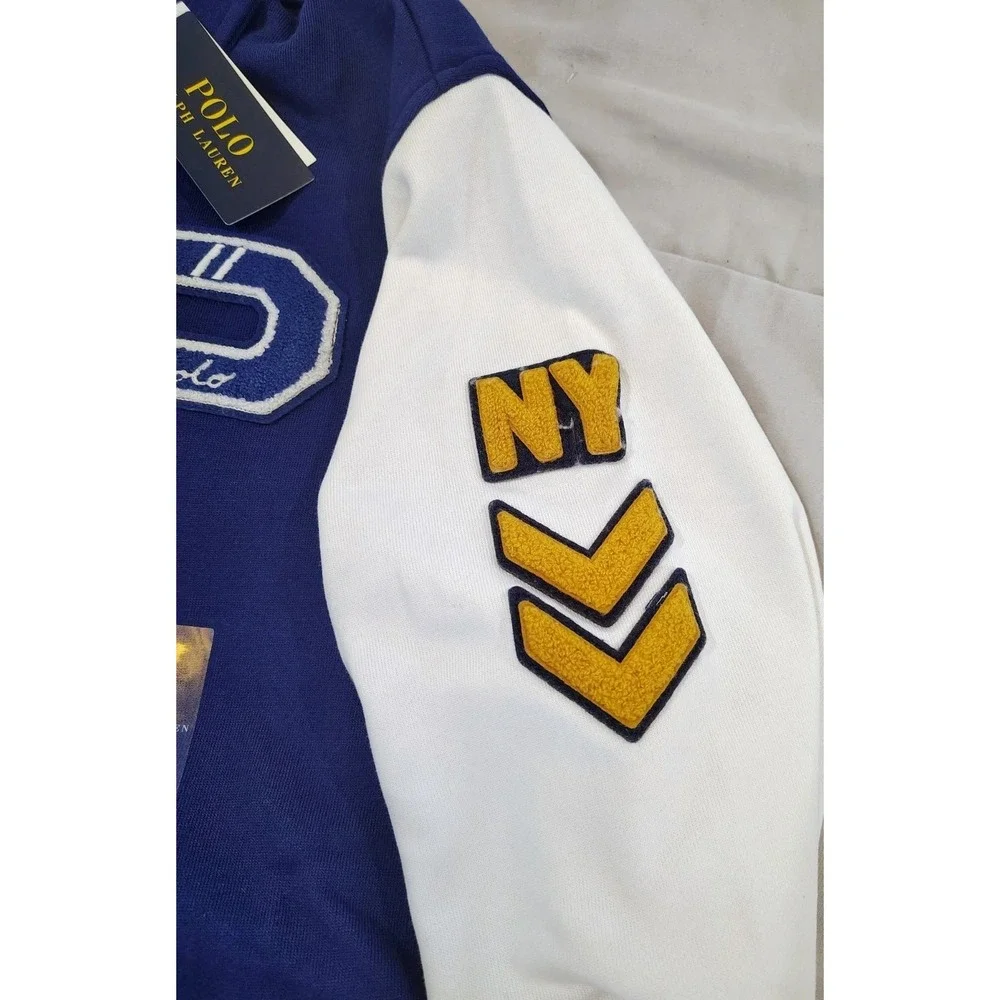 Polo Ralph Lauren Jacket Mens Large Varsity Tennis P Patch Bomber Letterman NWT